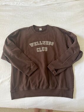 Sporty & Rich Brown 'Wellness Club' Crewneck Sweatshirt
